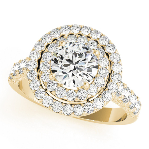 Janna Natural Diamond Yellow Gold Halo Engagement Ring