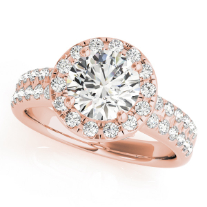 Jailani Natural Rose Gold Halo Engagement Diamond Ring
