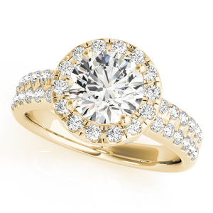Jailani Natural Yellow Gold Halo Engagement Diamond Ring