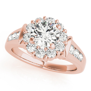 James Natural Rose Gold Halo Engagement Diamond Ring
