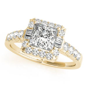 Kamilla Natural Yellow Gold Halo Engagement Diamond Ring