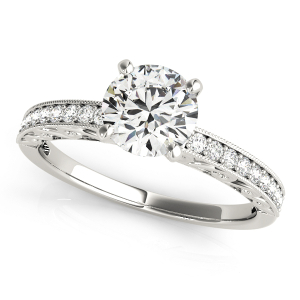 Mira Lab-Created Diamond 4 Prong Side Stone Engagement Ring