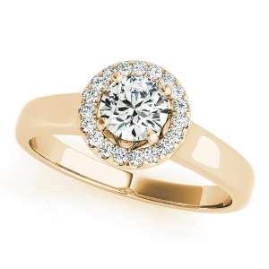 Kaniyah Natural Yellow Gold Halo Engagement Diamond Ring