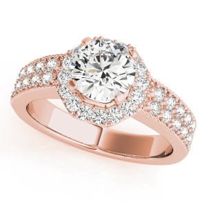 Juanita Natural Rose Gold Halo Diamond Ring