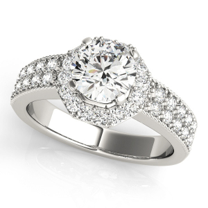 Juanita Natural Round cut  Halo Diamond Ring