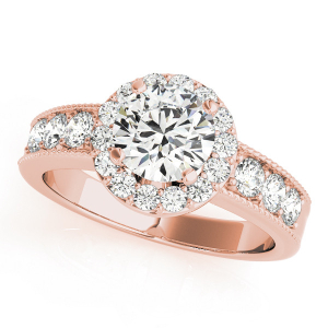 Kamya Natural Rose Gold Halo Diamond Ring