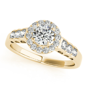 Katalyna Lab-Created Diamond Yellow Gold Halo Engagement Ring