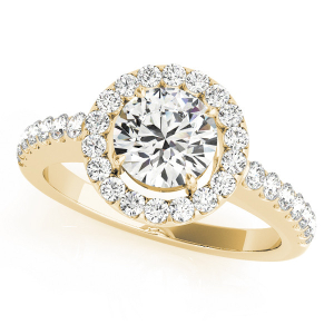 Liuvia Lab-Created Diamond Yellow Gold Halo Engagement Ring