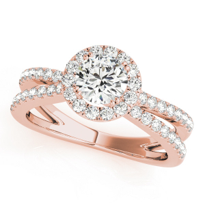 Luca Natural Rose Gold Halo Diamond Ring