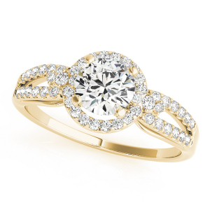 Junia Natural Yellow Gold Halo Engagement Diamond Ring