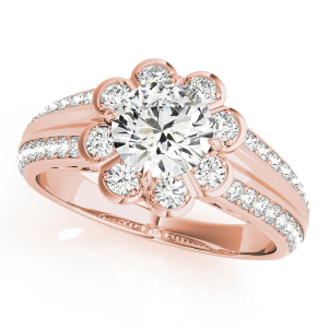 Kinzlee Natural Rose Gold Halo Diamond Ring