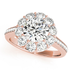 Kaloni Natural Rose Gold Halo Engagement Diamond Ring