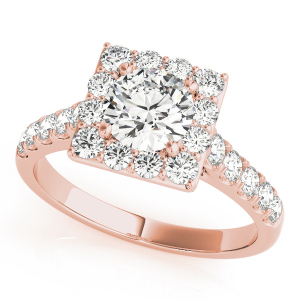 Lulu Natural Rose Gold Halo Diamond Ring