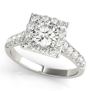 Lulu Natural Round cut Halo Diamond Ring