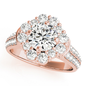 Jennie Natural Rose Gold Halo Diamond Ring