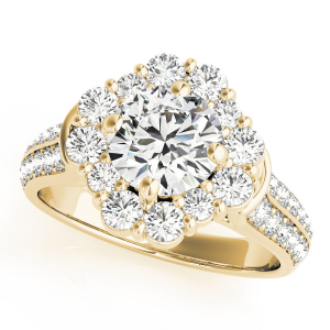 Jennie Natural Yellow Gold Halo Diamond Ring