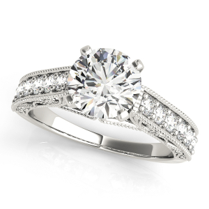 Renee Lab-Created Diamond 4 Prong Side Stone Engagement Ring