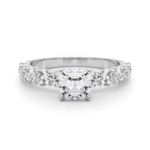 Treeza Lab-Created Diamond 4 Prong Side Stone Engagement Ring
