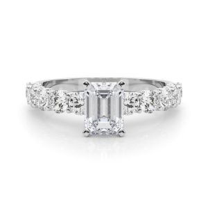 Treeza Lab-Created Diamond 4 Prong Side Stone Engagement Ring