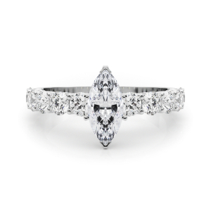 Treeza Lab-Created Diamond 6 Prong Side Stone Engagement Ring