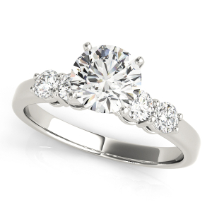 Sera Lab-Created Diamond 4 Prong Side Stone Engagement Ring