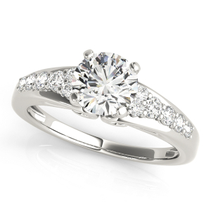 Shekhinah Lab-Created Diamond 4 Prong Side Stone Engagement Ring