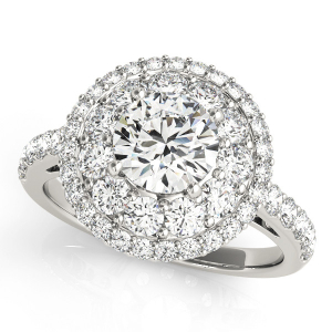 Kaely Natural Round cut Halo Diamond Ring