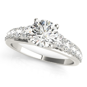 Rosly Lab-Created Diamond 4 Prong Side Stone Engagement Ring