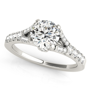 Aaila Lab-Created Diamond 4 Prong Side Stone Engagement Ring