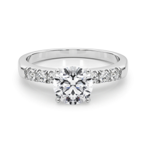 Aubriella Lab-Created Diamond 4 Prong Side Stone Engagement Ring
