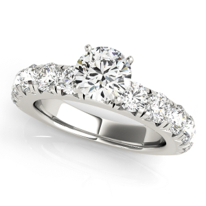 Aminah Lab-Created Diamond 4 Prong Side Stone Engagement Ring