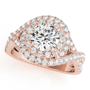 Leonora Natural Rose Gold Halo Diamond Ring