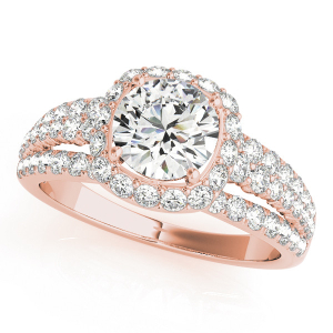 Lanie Natural Rose Gold Halo Diamond Ring