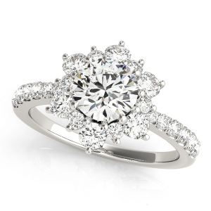 Karlie Natural Round cut Halo Diamond Ring