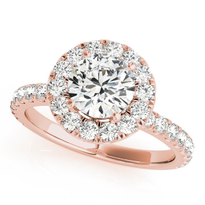Khaleesi Natural Diamond Rose Gold Halo Engagement Ring