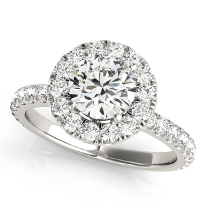Khaleesi Natural Diamond Round cut Halo Engagement Ring