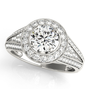 Kaleigh Natural Round cut  Halo Diamond Ring