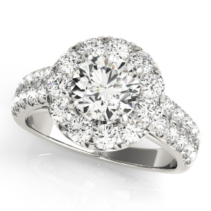 Keyli Natural Round cut Halo Diamond Ring