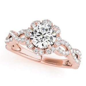 Jackie Natural Rose Gold Halo Diamond Ring