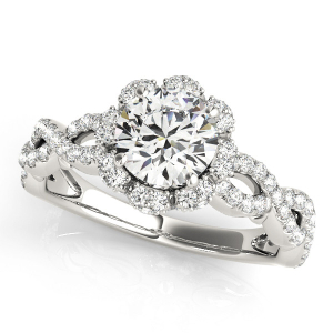 Jackie Natural Round cut Halo Diamond Ring