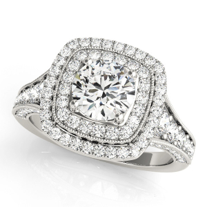 Jazelle Natural Round cut Halo Diamond Ring