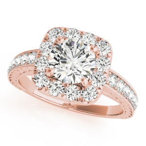 Laynee Natural Rose Gold Halo Diamond Ring
