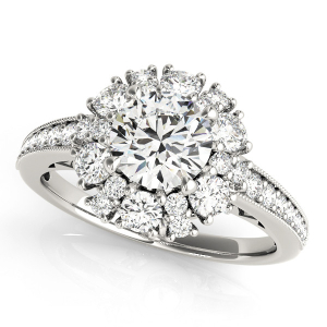 Kalilah Natural Round cut  Halo Diamond Ring