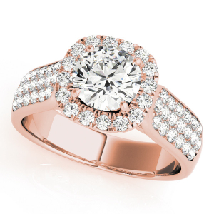 Kaileen Natural Rose Gold Halo Diamond Ring