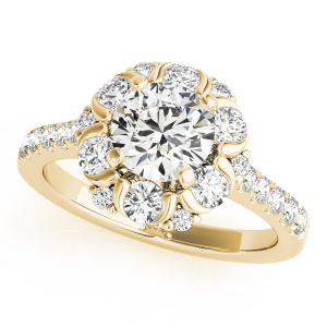 Kynslee Natural Yellow Gold Halo Diamond Ring