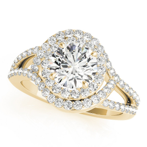 Kalayah Natural Yellow Gold Halo Diamond Ring