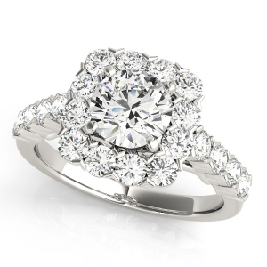 Katy Natural Round cut Halo Diamond Ring