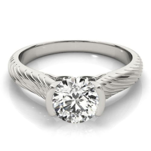 Marlee Lab-Created Diamond Half Bezel Classic Solitaire Engagement Ring