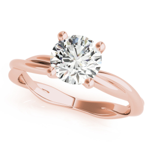Macie Lab-Created Rose Gold 4 Prong Classic Solitaire Engagement Diamond Ring