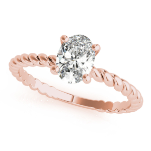 Natavia Lab-Created Diamond Rose Gold 4 Prong Classic Solitaire Engagement Ring